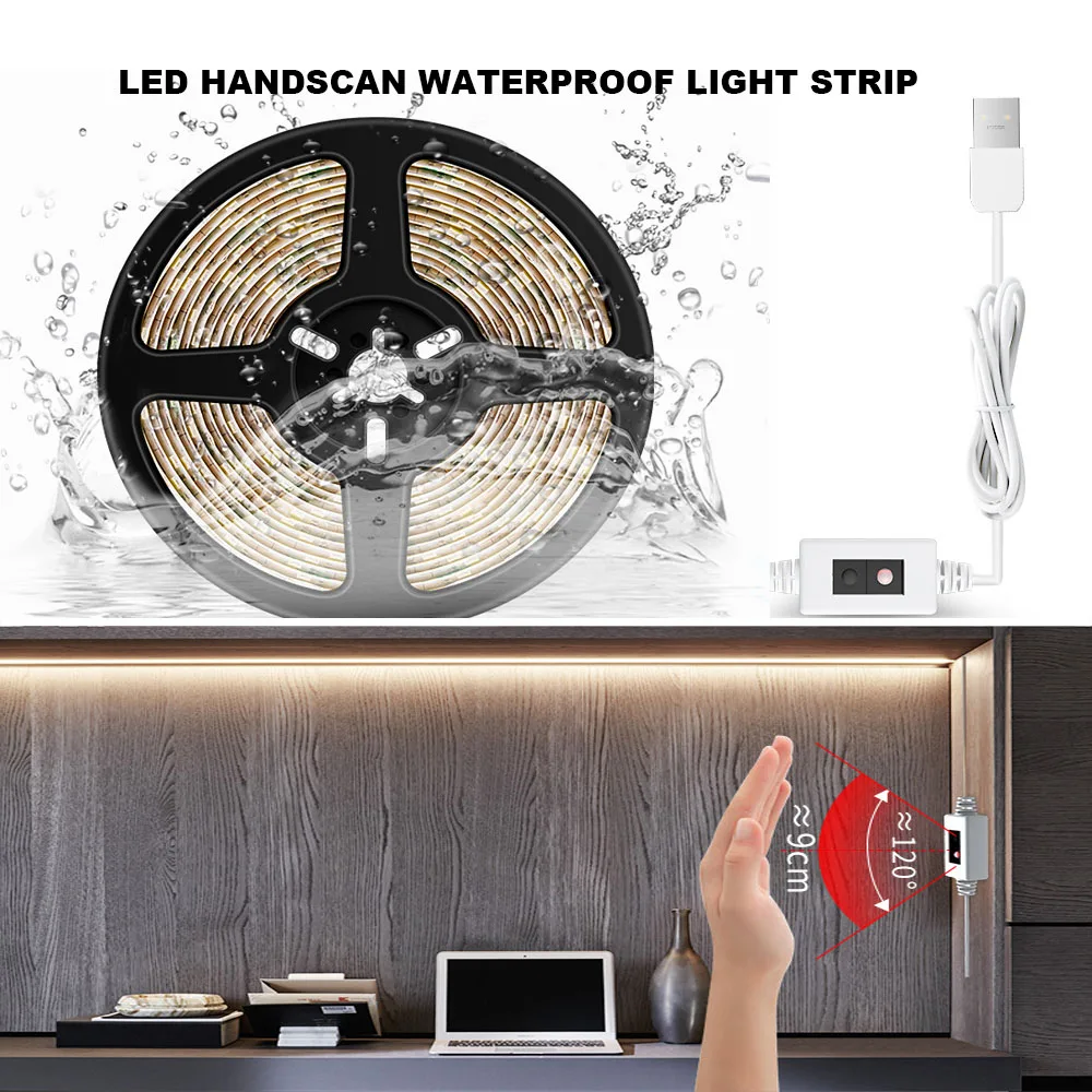 

Smart LED Strip With USB Waterproof Motion Hand Sensor decoration or lighting Mirror Light Bath Room Kitch wardrobe night lamp