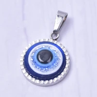 6pcs lucky blue evil eye stainless steel pendants for jewelry making bracelets necklace accessories turkish charms supplies bead