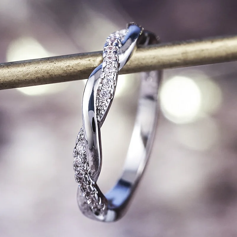 Романтические Простые Кольца Huitan для девушек модные современные витые