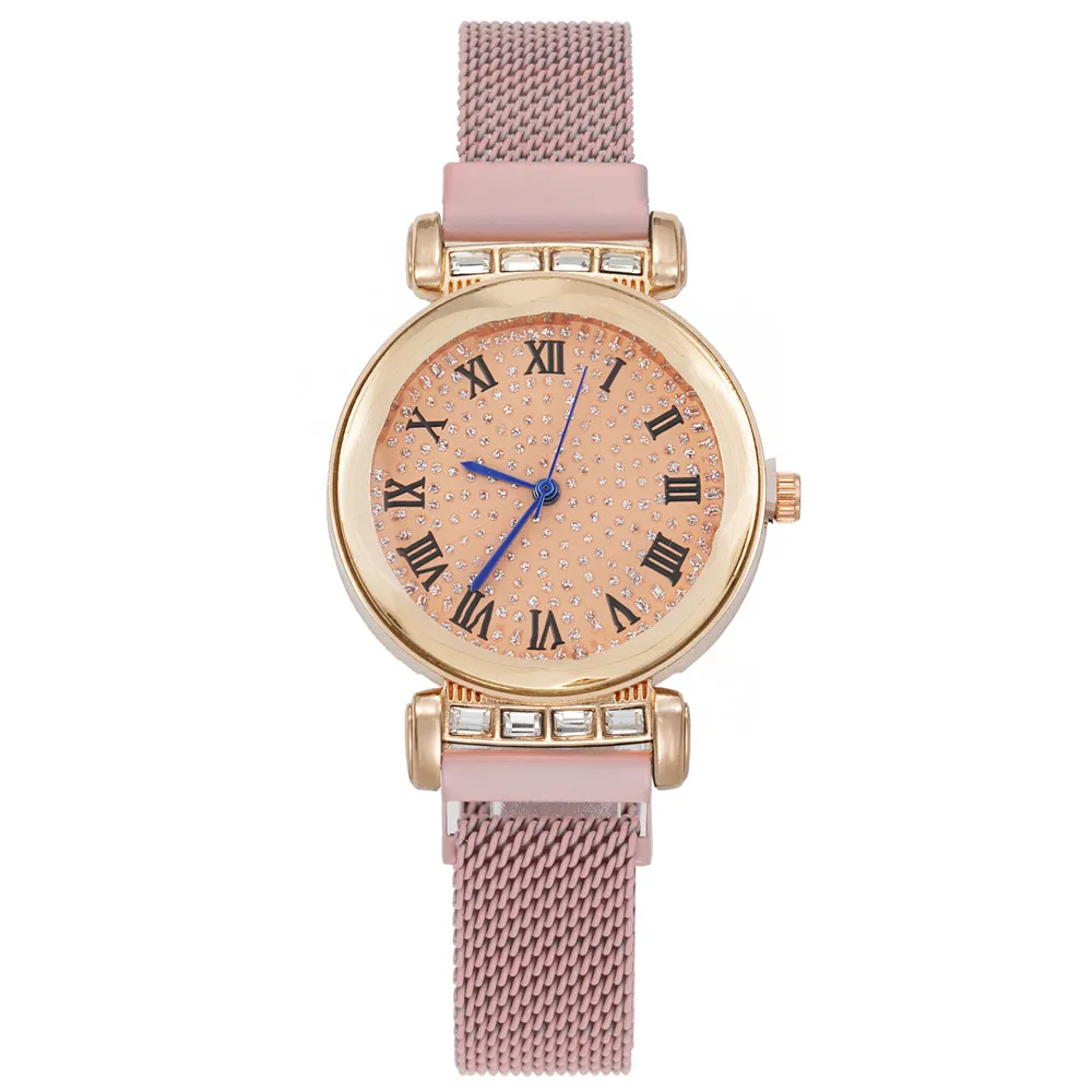 Модные роскошные женские часы стразы повседневные кварцевые наручные с ремешком