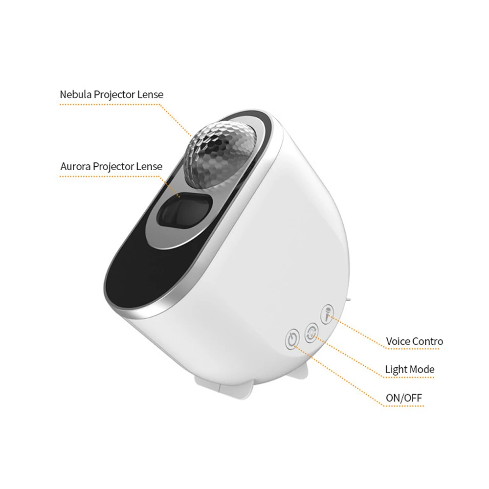 Проектор ночного света Aurora с цветным небом Bluetooth белый шум галактика звездная