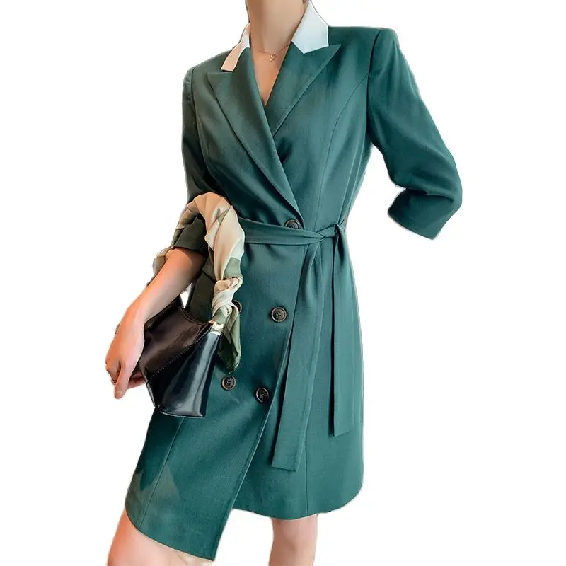 

2021 new women professional suit OL commuter fashion dress work dress career suit dress office ladies dress double breasted suit