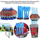 Ниндзяго тематическая детская вечеринка в честь Дня рождения женский одноразовый набор посуды чашка тарелка соломенная Салфетка скатерть поставка