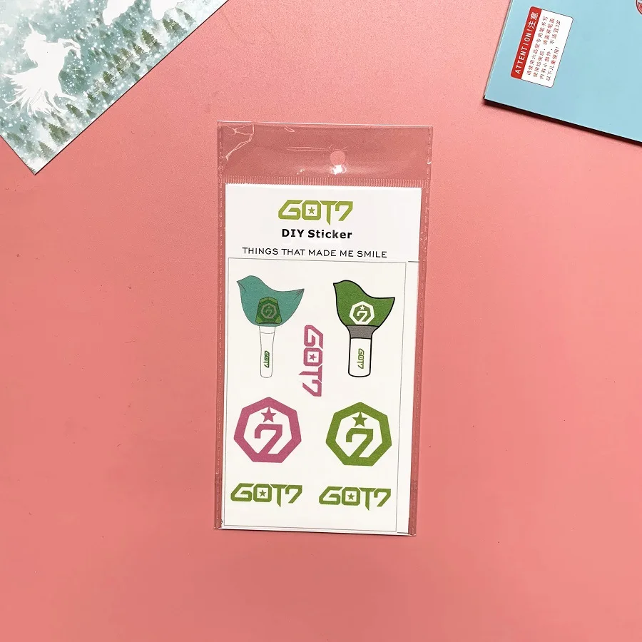 1 шт. наклейки Kpop Bangtan boys Got7 seventeen двойная коллекция мультяшных для фанатов K-pop |