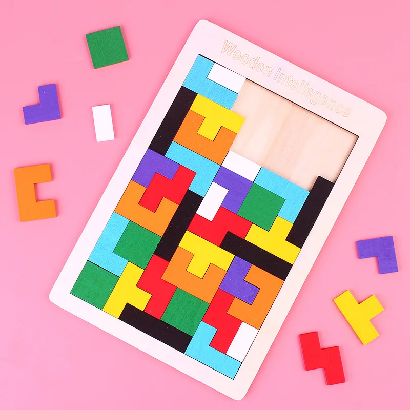 

Красочный 3D пазл, деревянные математические игрушки, игра для детей, дошкольное магирование, интеллектуальная развивающая игрушка для дете...
