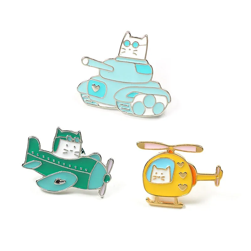 HOSENG белого цвета с принтом из мультфильма Цвет симпатичным Кот Животные брошь