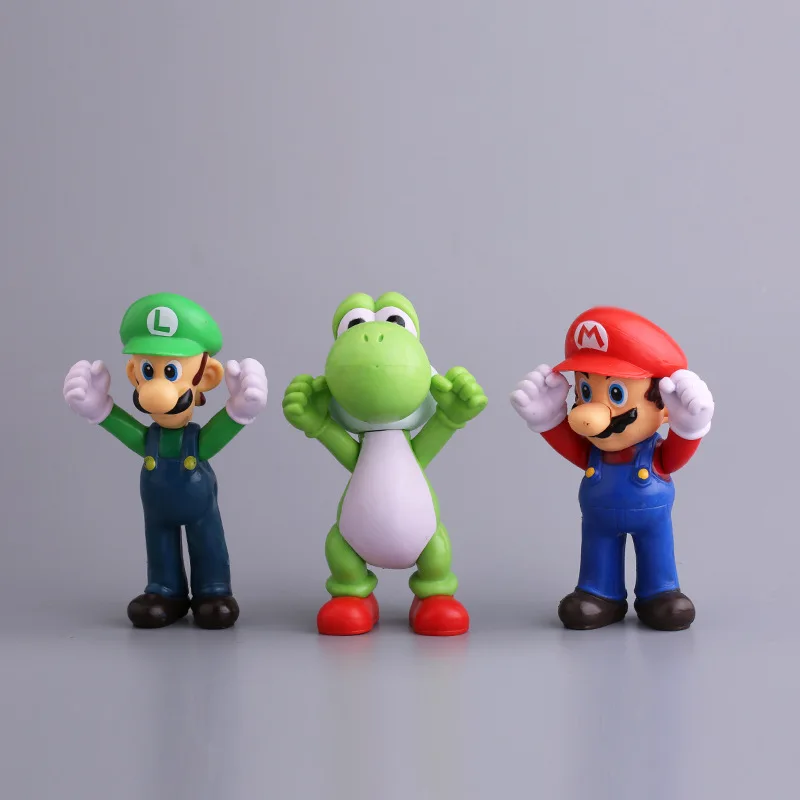 

Bandai Anime Figures Marios Yoshis Luigis Pvc Model Dolls Table Decoration Cake Decoration Collection Child Gifts Ornaments