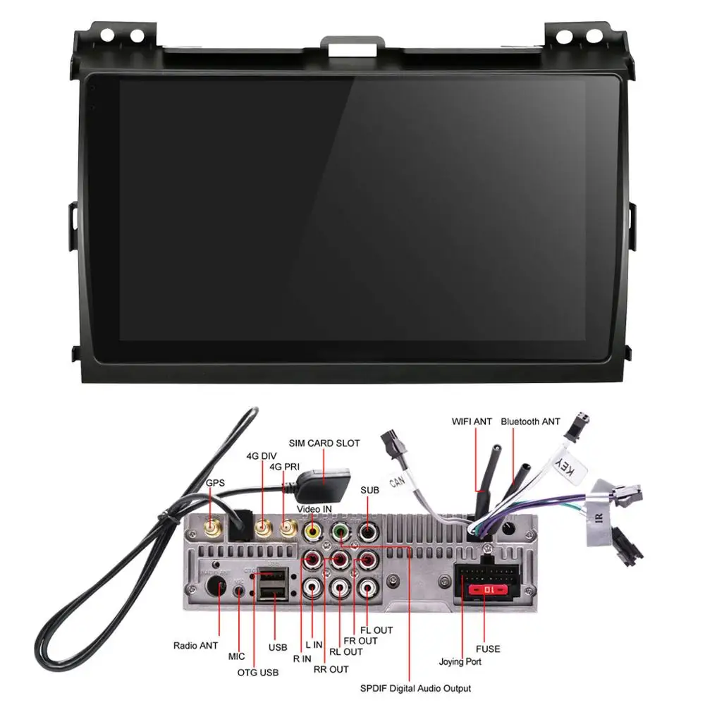 " ips Android 8,1 Автомагнитола стерео головное устройство для Toyota Land Cruiser Prado(120) Lexus GX470 2004-2009 без cd-плеера Buit-in DSP
