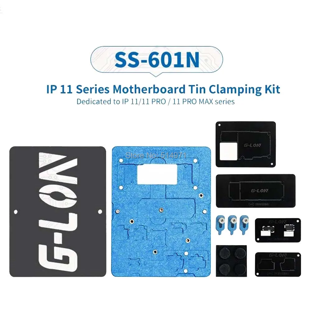 

SUNSHINE G-LON SS-601N Planting Tin Template BGA Reballing Stencil For iPhone 11 11pro Max Motherboard IC Soldering Repair Tool