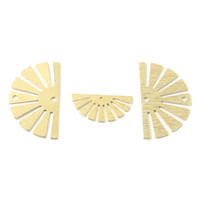 

20pcs Brass semicircular earrings pendants semicircular pendants fan-shaped tassel pendants Diy necklace earrings jewelry making