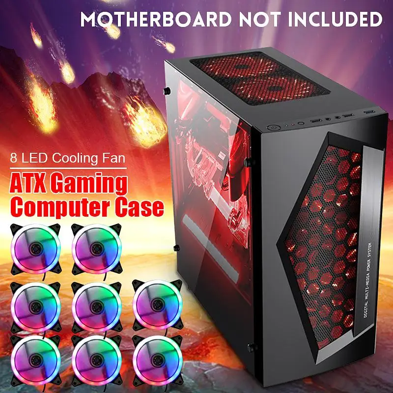 Чехол LEORY V3 ATX для игрового компьютера 8 портов вентилятора USB 3 0 материнской платы