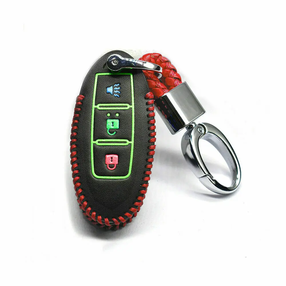 

Fit For Nissan R2019 2020 Remote Smart Key Fob Alloy Leather Case Cover
