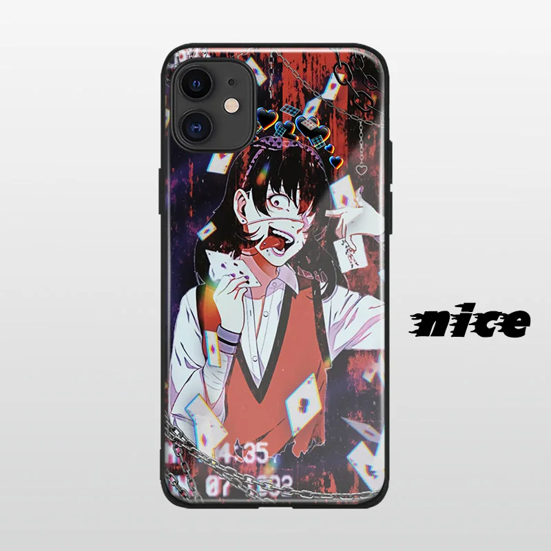 ikishima midari kakegurui anime glass soft silicone phone case for iphone se 6s 7 8 plus x xr xs 11 12 mini pro max cover shell free global shipping