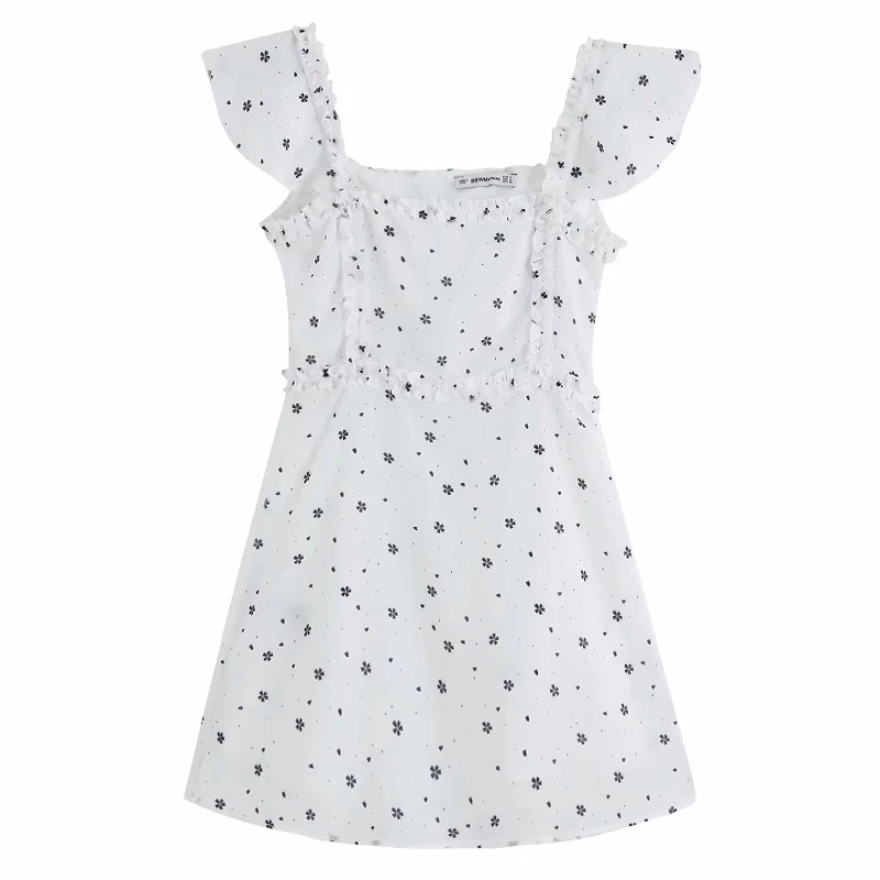 2019 женское милое агаровое кружево Вишневый цветочный принт мини-платье женские