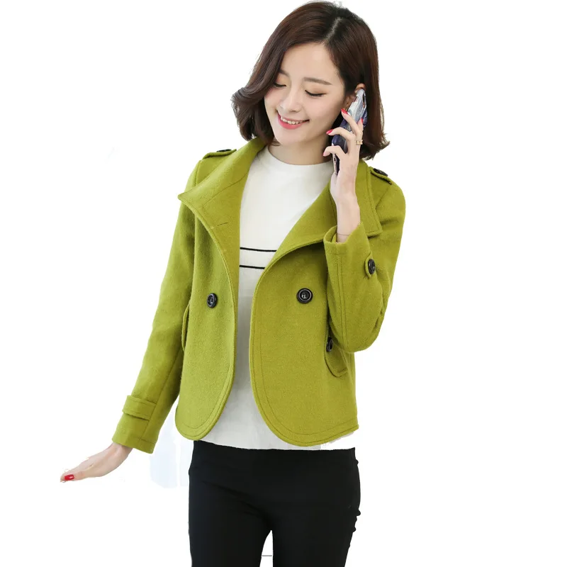 Женское двубортное пальто повседневное теплое кашемировое пальто|Женские