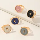 ORZTOON модный эмалевый, сердце, луна, молния, круглые кольца на пальцы, для женщин, минималистичные Креативные Свадебные подарки для девочек, кольцо, ювелирные изделия