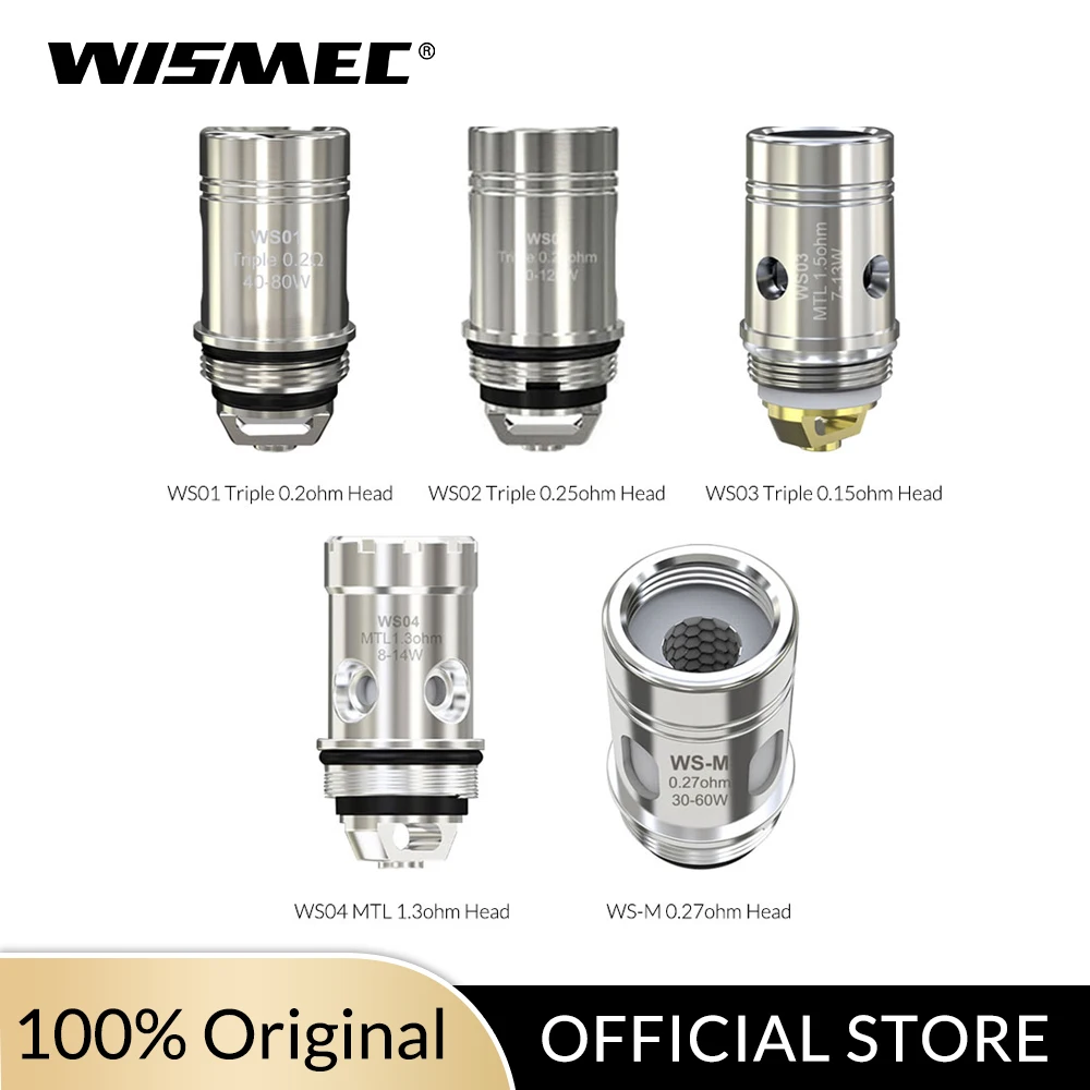 [Официальный магазин] оригинальная Wismec WS Coil WS01 Ом/WS02 0.25ом/WS03 1.5ом/WS04 1.3ом головка/WS M