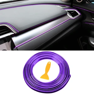 Car Moulding Decoration Flexible Strips 8M Interior Auto Mouldings Car Cover Trim Dashboard Door Car-styling