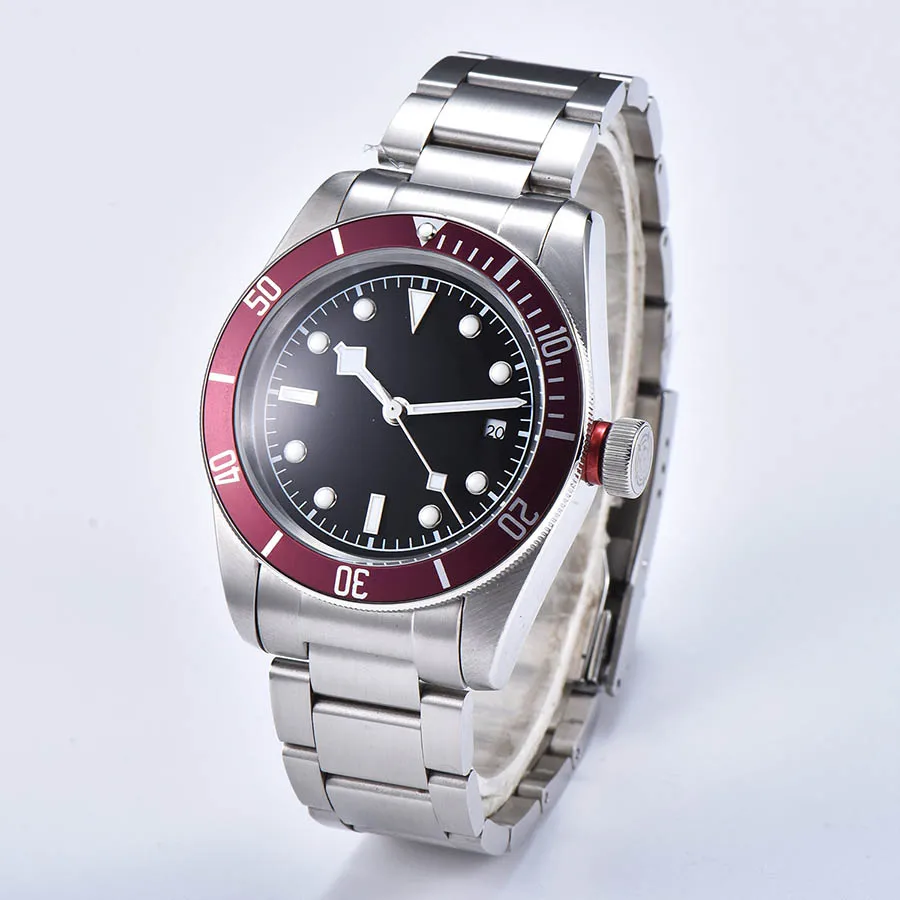 Мужские механические часы автоматические светящиеся водонепроницаемые 316L из