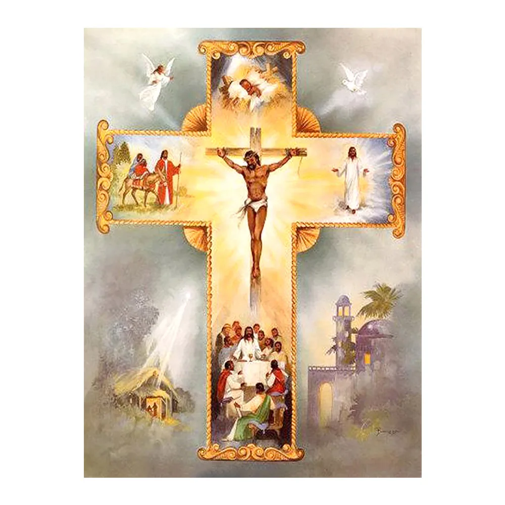 

5D DIY religious cross Diamond Painting Full Drill portrait christ New sticking drill cross stitch embroidery decorative