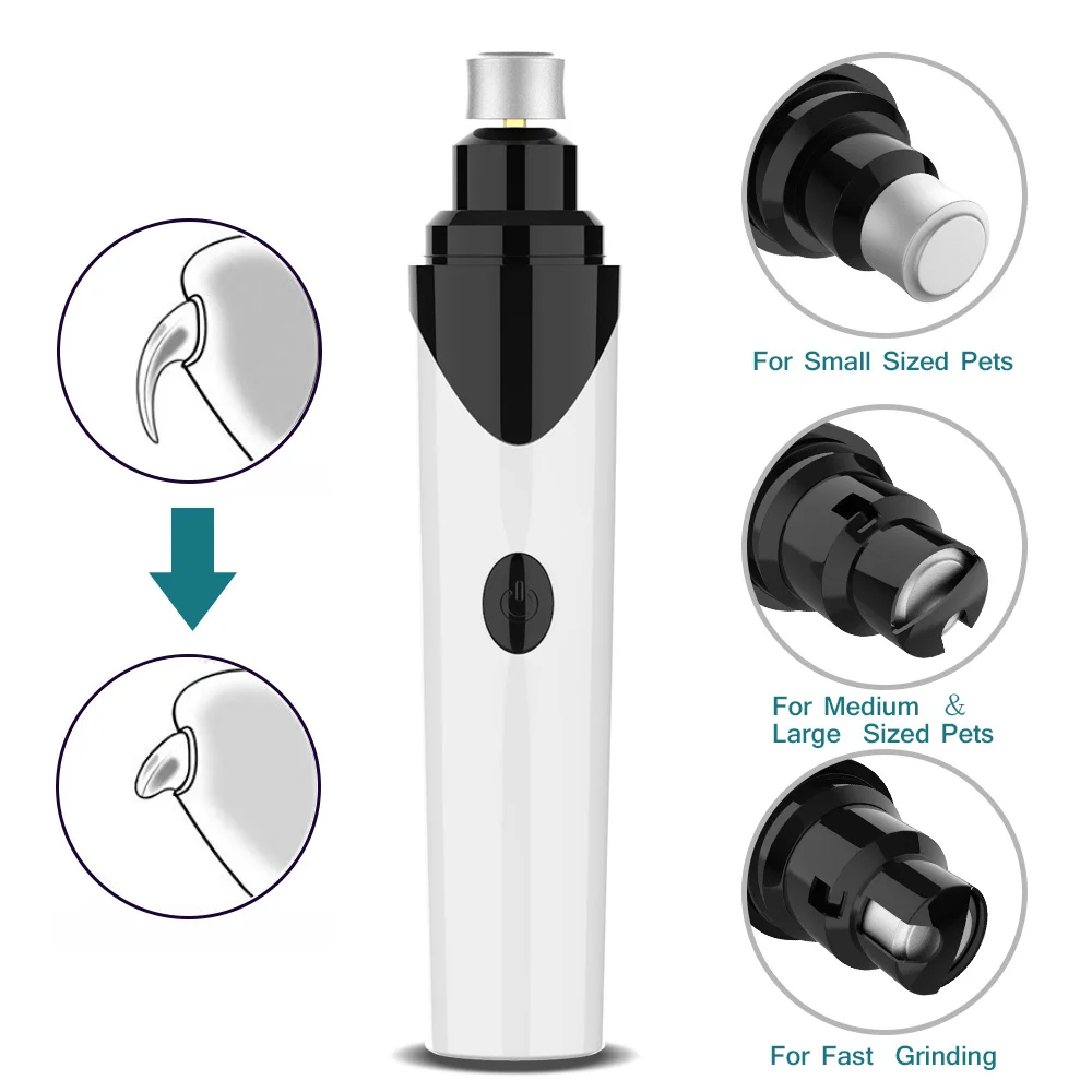 

USB Rechargeable Painless Cat Dog Nail Clippers Paws Nail Cutter Electric Pet Nail Grinder Grooming Trimmer