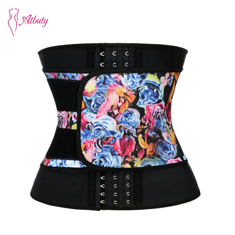 Atbuty женский цветочный латексный тренажер талии для похудения формирователь под