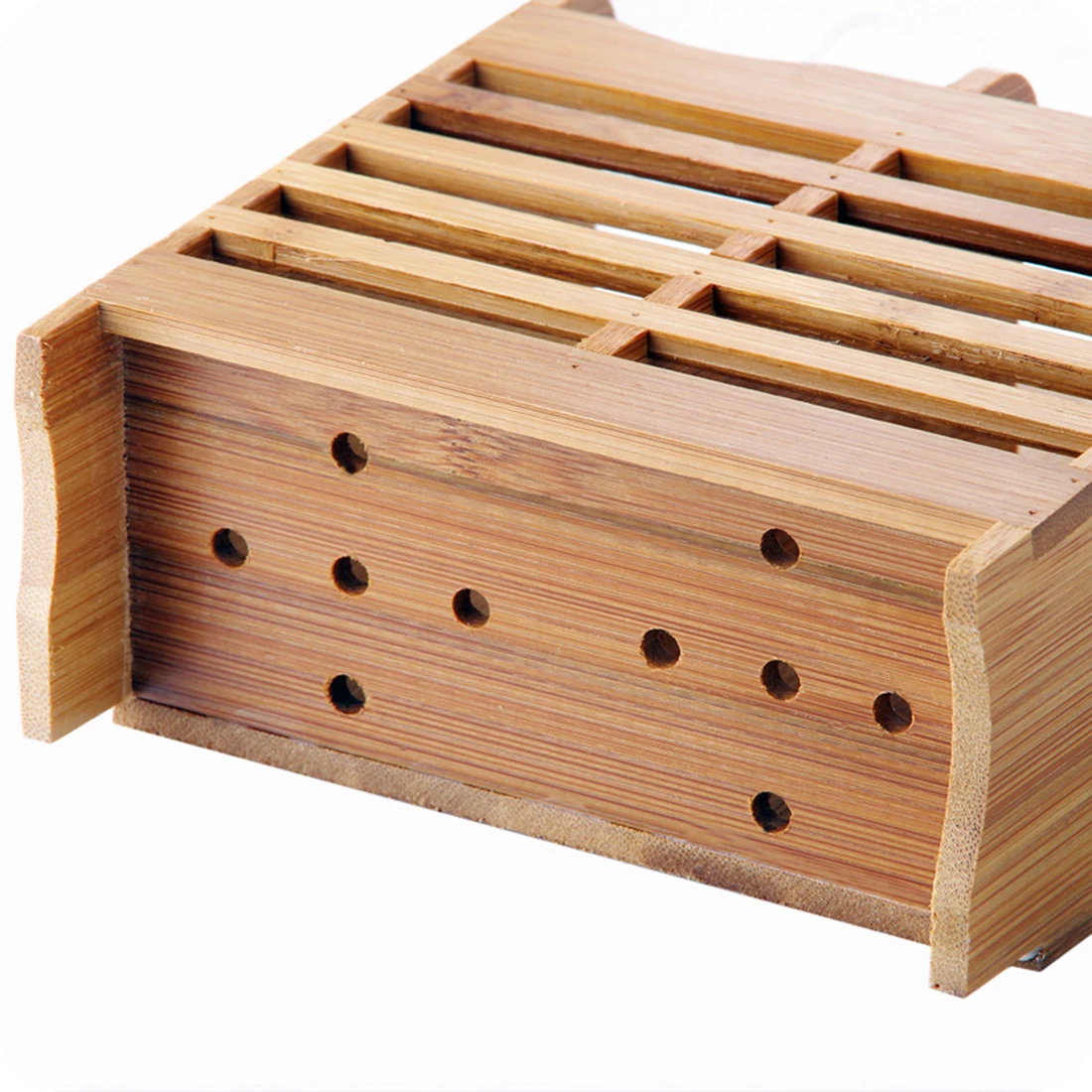 Бамбуковые двойные ряда палочки для еды держатель коробка Ложка Вилка стеллаж