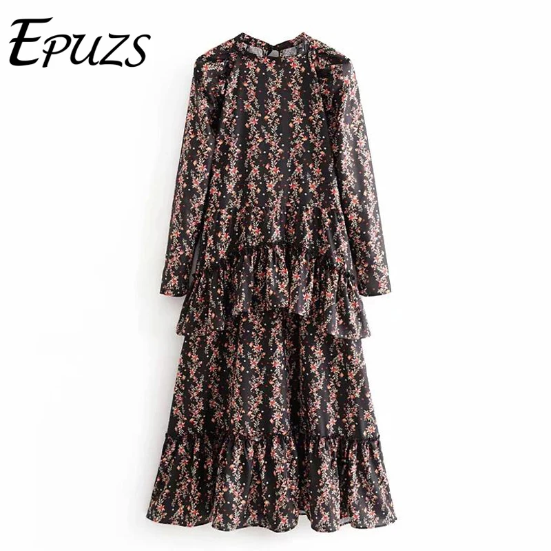 Элегантное Плиссированное Женское зимнее длинное платье с круглым вырезом и