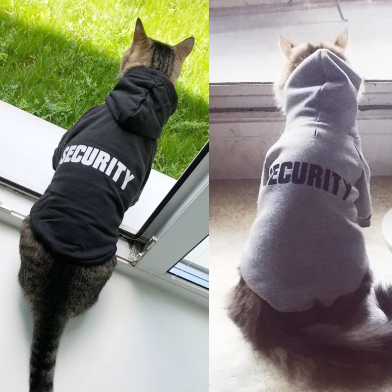 

Security Cat Clothes Pet Cat Coats Jacket Hoodies For Cats Outfit Warm Pet Clothing Rabbit Animals Pet Costume for Dogs 7