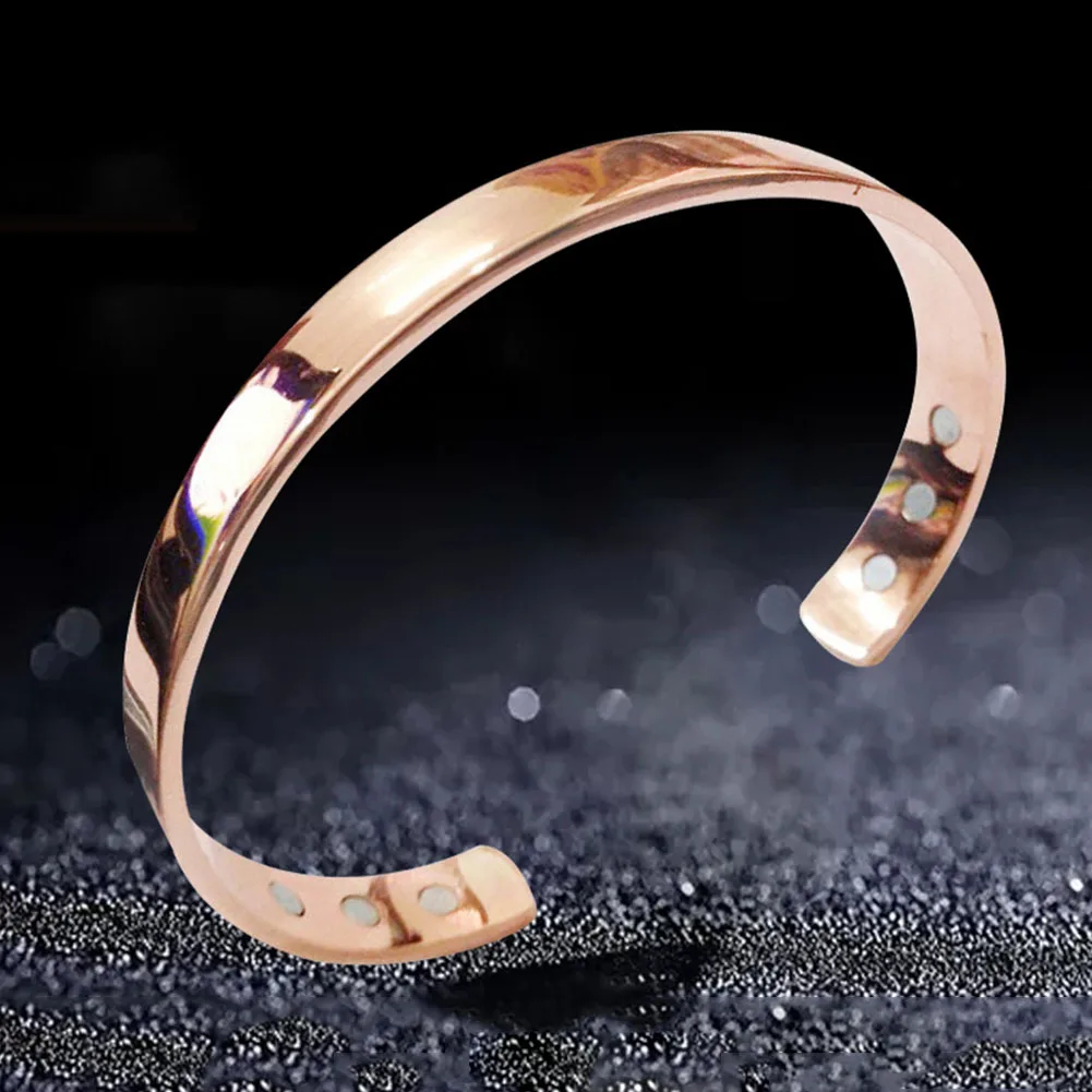 Магнитный Открытый браслет из чистой меди терапия артрит Исцеляющие магниты
