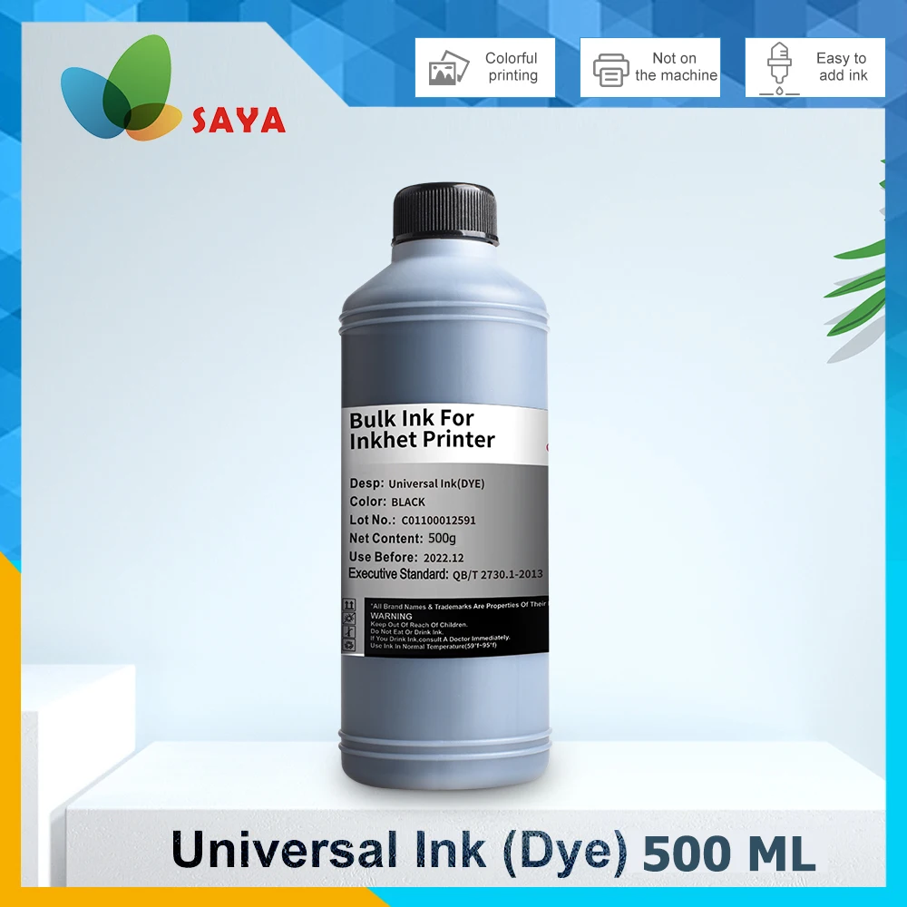 500ML Universal Black Printers refill Ink Liquid Compatible for HP Epson Canon Brother CISS System Bulk l3150 l4160 FreeShipping
