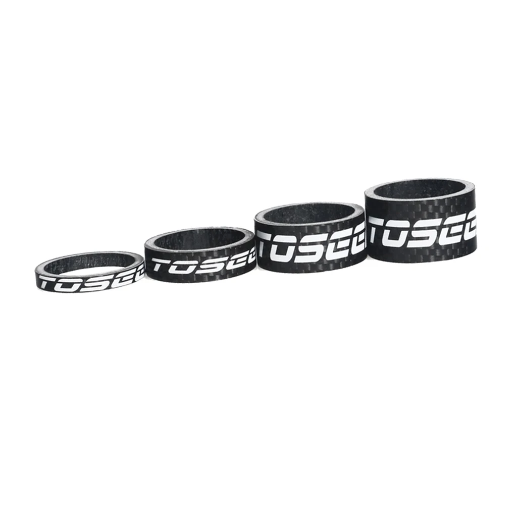 

4PCS Bicycle Headset Spacer, 3K Carbon Fiber Headset Accessories, Fits for Universal Bikes