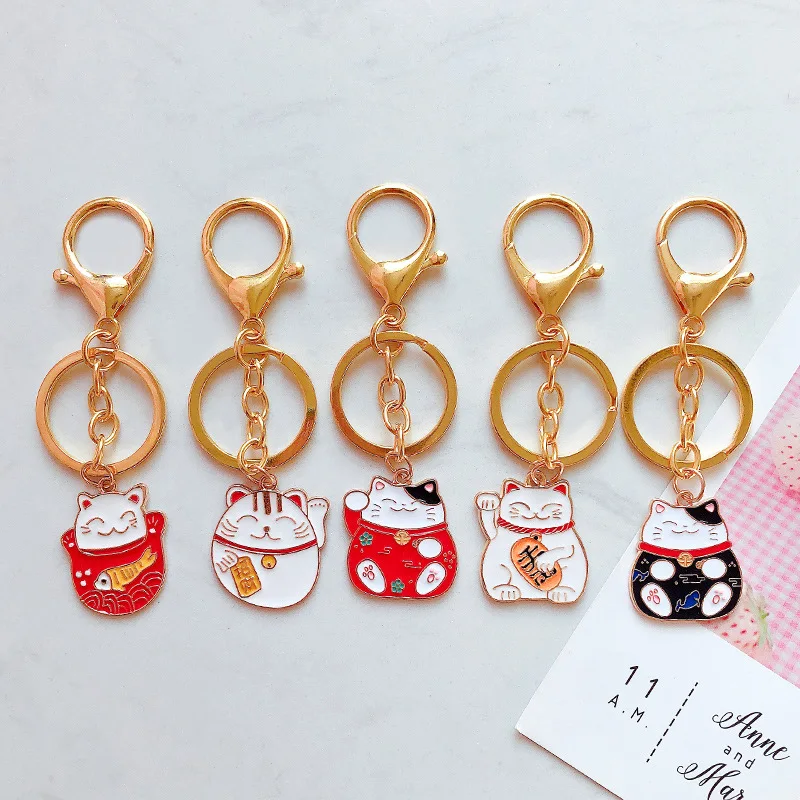 Японский аниме Maneki Neko Lucky Cat Fortune Koinobori брелок для ключей автомобиля женщин сумка
