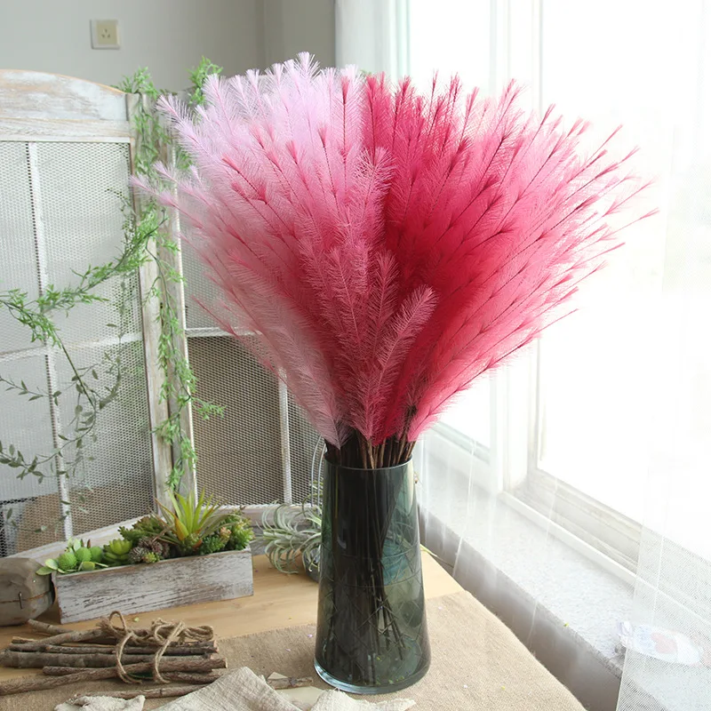 

77CM Fluffy Grass Artificial Flowers Home Decor Plantas Artificiales Garden Wazony Decoration Accessories Aesthetic Room Flores