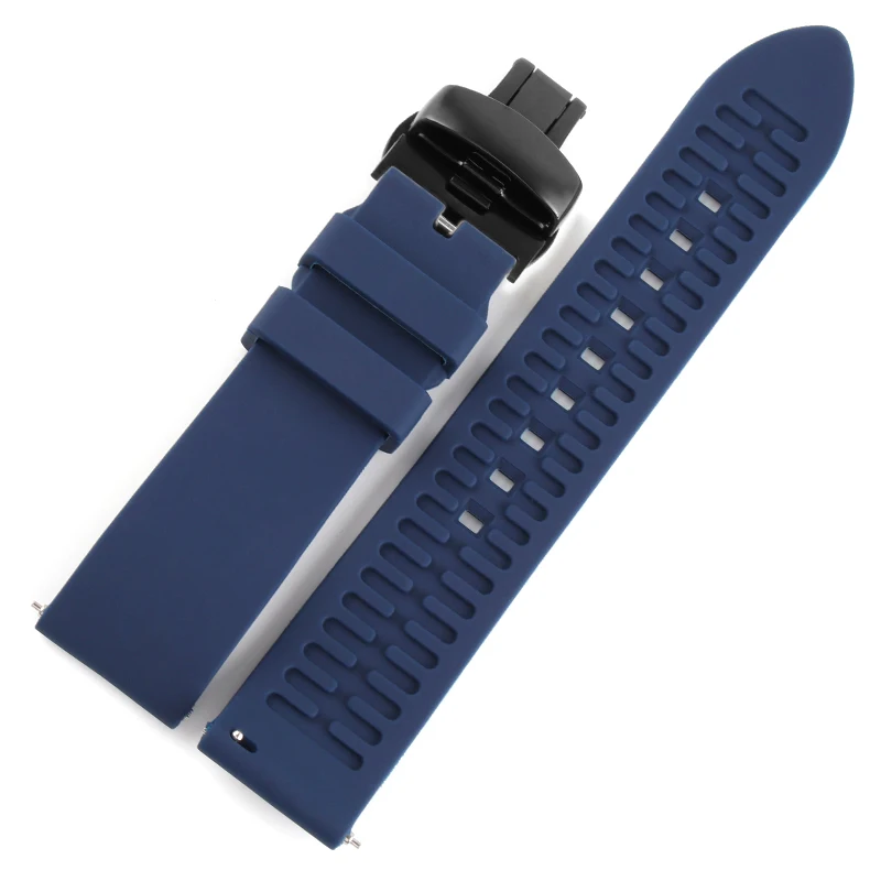 blue btf black 18 мм 20 мм 22 мм силиконовый ремешок резиновый ремешок для часов Seiko 5 SRP SKX007 ProPex PADI Casio Edifice часы браслет спортивный человек - Цвет ремешка: blue btf black