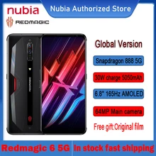 Global Version Nubia Red Magic 6 Gaming Smartphone 12GB 128GB Snapdragon 888 mobile phone 6.8 165Hz AMOLED 5050mAh battery