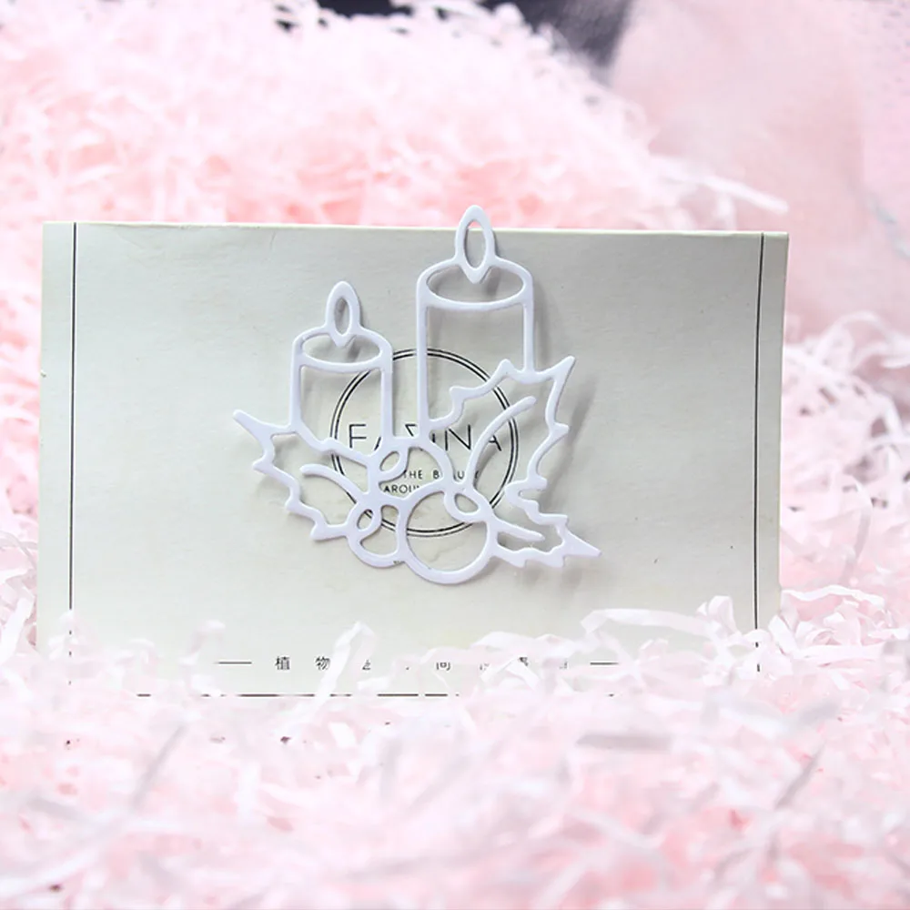 Новые металлические Вырубные штампы трафареты в виде рождественской свечи для