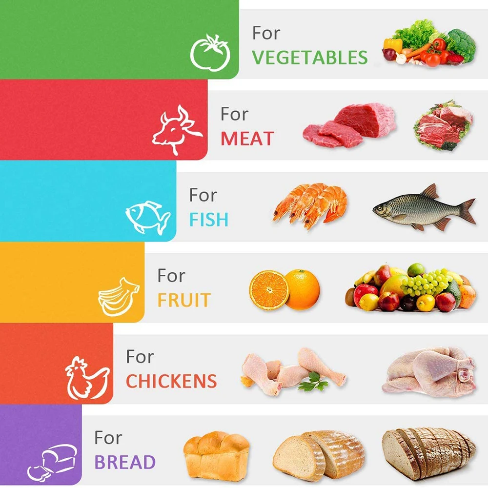 

6pcs Cutting Board Reusable BPA Free Plastic Chopping Blocks Flexible Non-Slip Vegetable Meat Tools Boards Kitchen Accessories