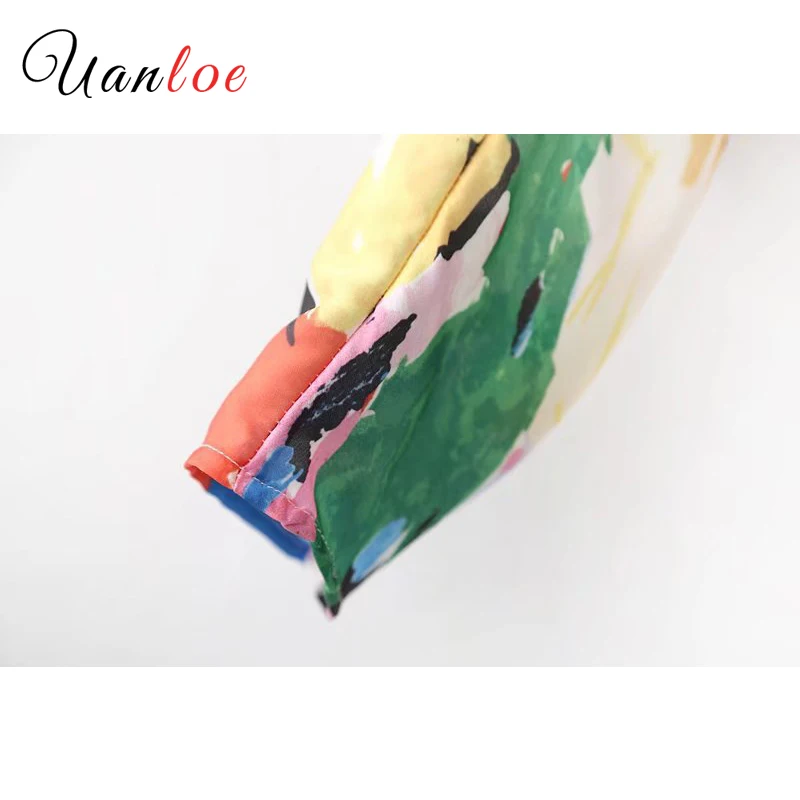 2019 Для женщин с v образным вырезом цветочным рисунком полноцветное принтованное