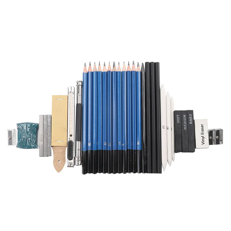 33 шт. профессиональный набор набросок рисунок сумка карандашей с графитовым