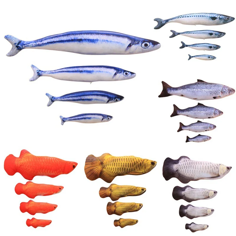 

Pet Soft Plush 3D Fish Shape Cat Toy Interactive Gifts Fish Catnip Toys Kitten Fish Flop Cat Wagging Fish Toy Catnip