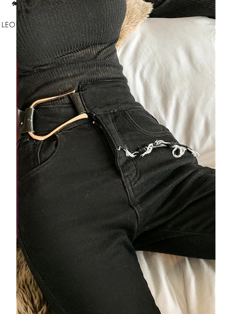 

2020 удобные облегающие джинсы с высокой талией для женщин, модные повседневные Прямые брюки, джинсы МОМ, джинсы с эффектом потертости