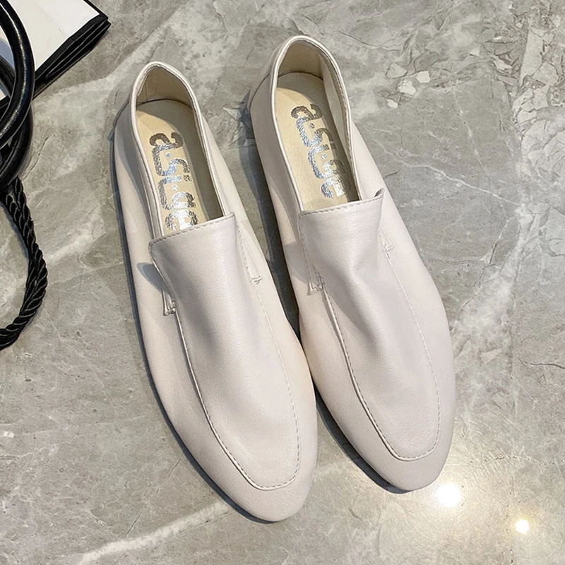 

Concise Loafers Women Flat Shoes Soft Genuine Leather PU Moccasins Female Casual Ballet Flats Slip On Ballerina Woman Chic Style