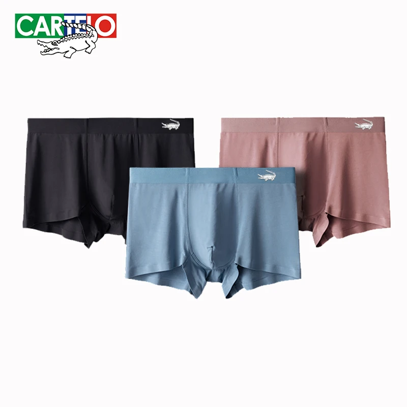 

CARTELO New Men's Antibacterial Modal Underwear Male Panties Breathbale Sumer Shorts Men Soild Boxers Underpants L-5XL 3pcs