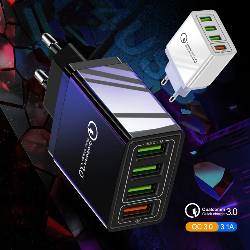 Зарядное устройство с USB-разъемом для ЕС/США Quick Charge 3 0 телефона адаптер Mate 30