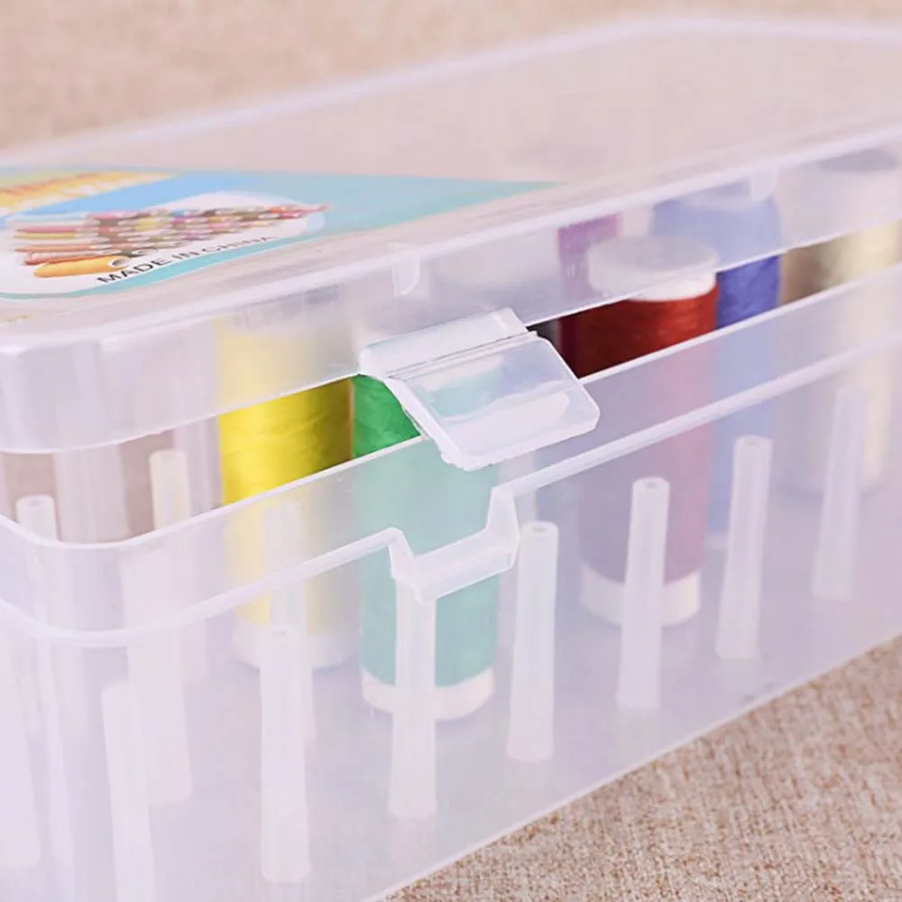 Контейнер коробки прозрачный пластиковый шитье катушка с нитками Коробка Чехол