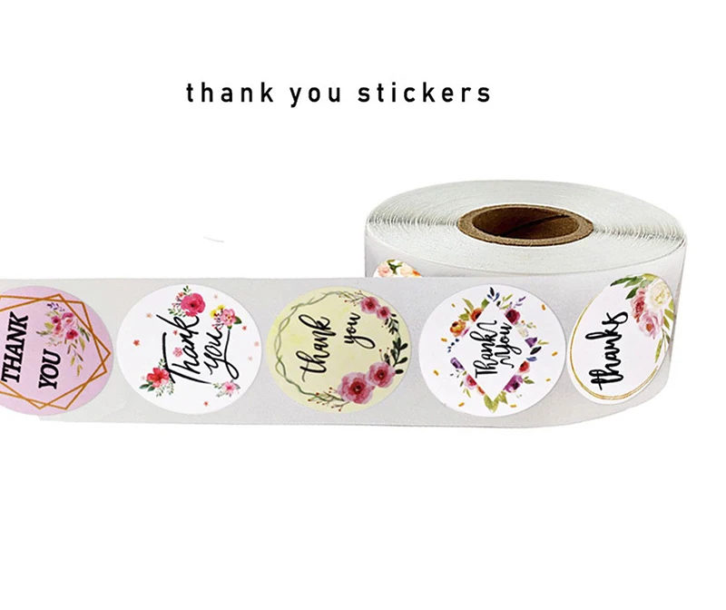 

Colored Garland Handmade Labels Thank You Sticker Seal Stickers Paper Stationery Supply Decoration Scrapbooking 1inch 50PCS