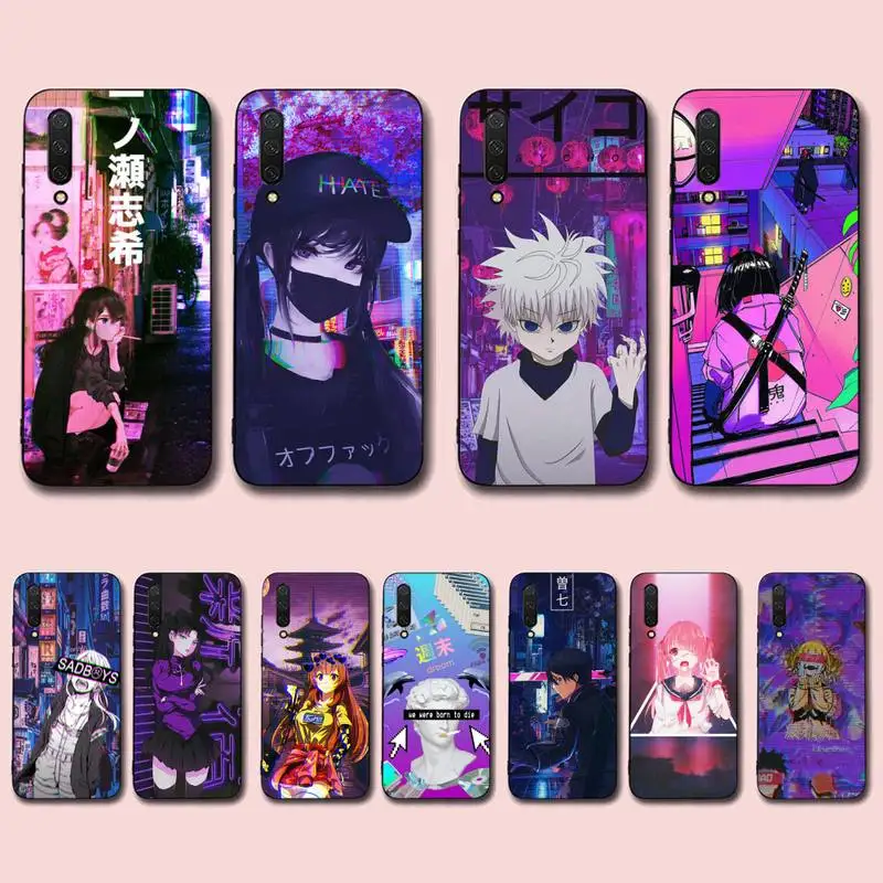 

Vaporwave Glitch Anime Phone Case for Xiaomi mi 5 6 8 9 10 lite pro SE Mix 2s 3 F1 Max2 3