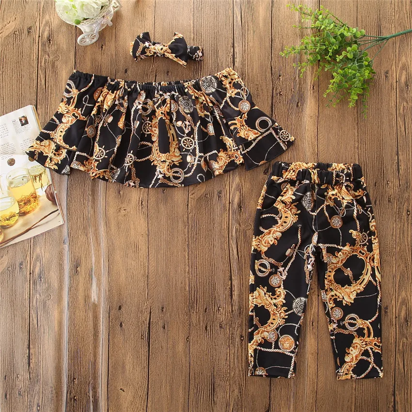 Детская одежда комплект с длинными рукавами для девочек Модный принтом 2020 | Мать