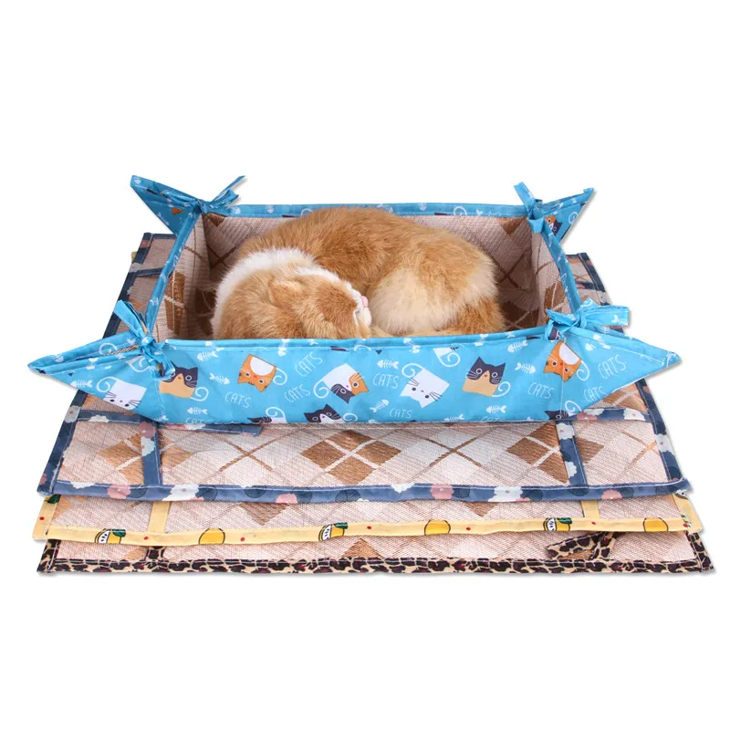 Летний охлаждающий коврик для домашних животных гамак из вискозы собак и кошек